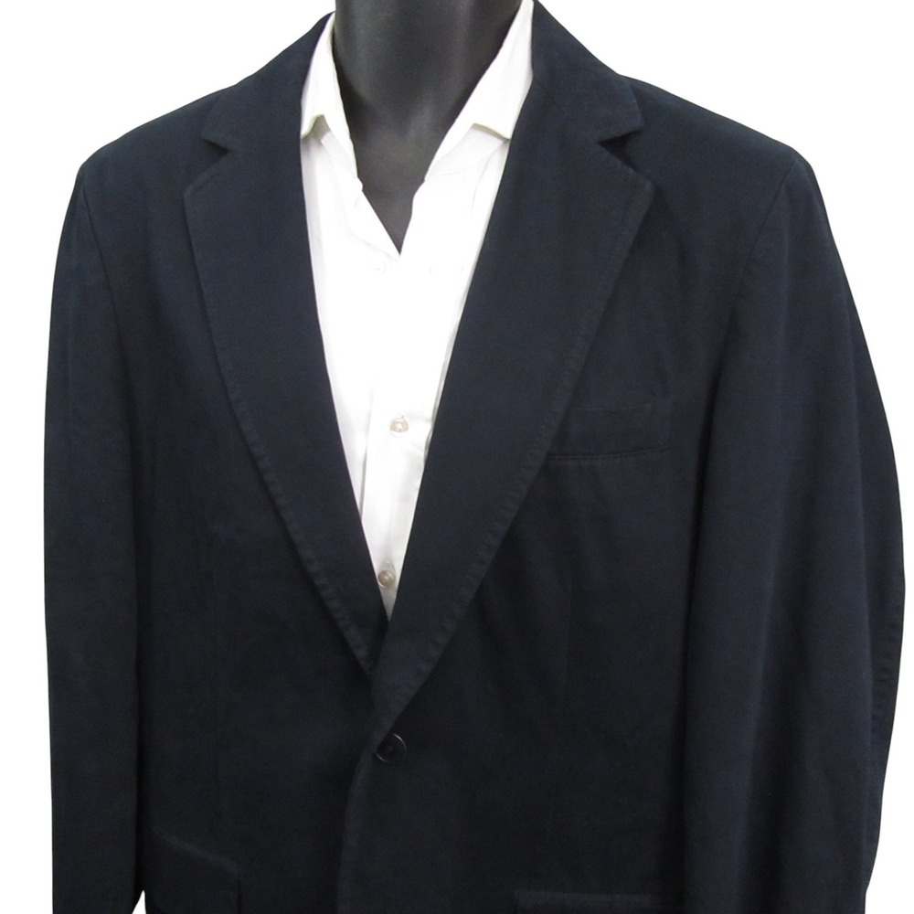 Zara Man Cotton Blue Blazer Size Large Slim Fit 40R Navy Single Vent Casual